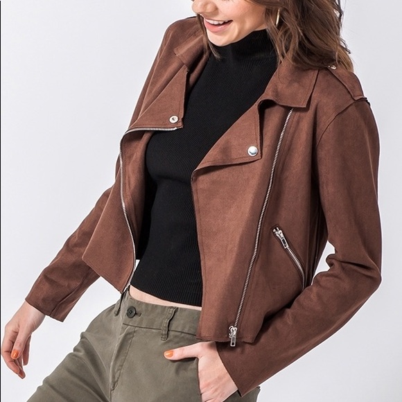 ♦️Brown Suede Moto Jacket - Picture 3 of 8